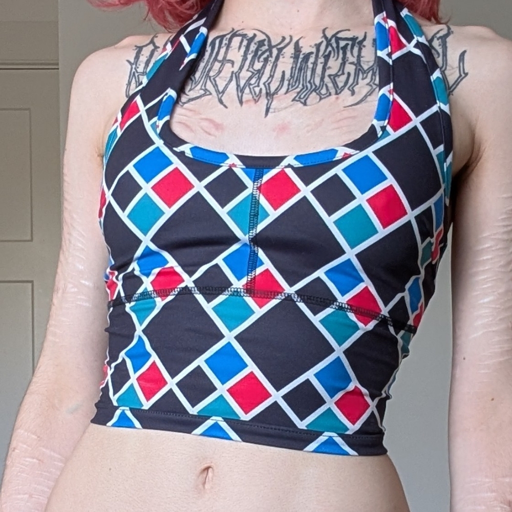 FBC Checkered Yoga Halter Top